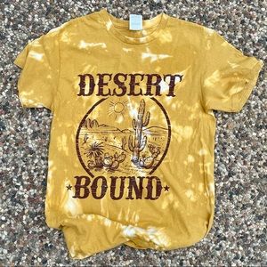 Yellow Acid Wash Tye Dye Graphic Small Tee